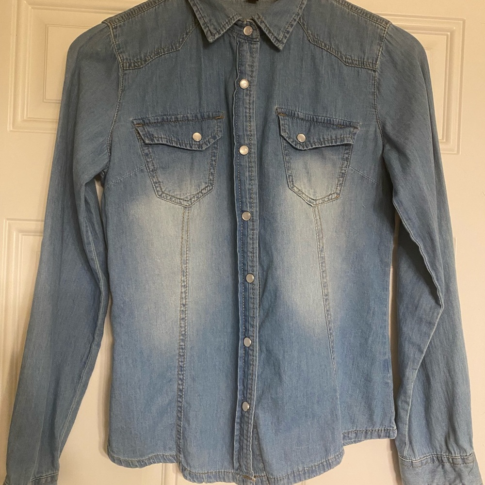 New Look Light Blue Denim Shirt